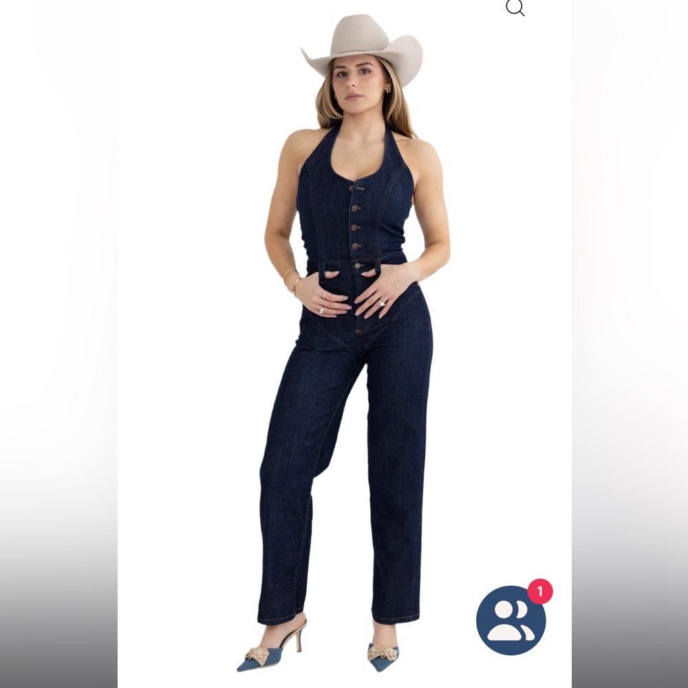 Women's Dark Blue Boot Cut Jumpsuit
